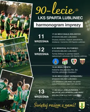 Sparta Lubliniec ma 90 lat. Trzy dni jubileuszu i spotkań na boisku