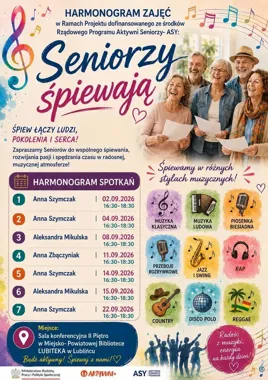 Seniorzy zaśpiewają w Lubitece. W programie aż dziewięć muzycznych stylów